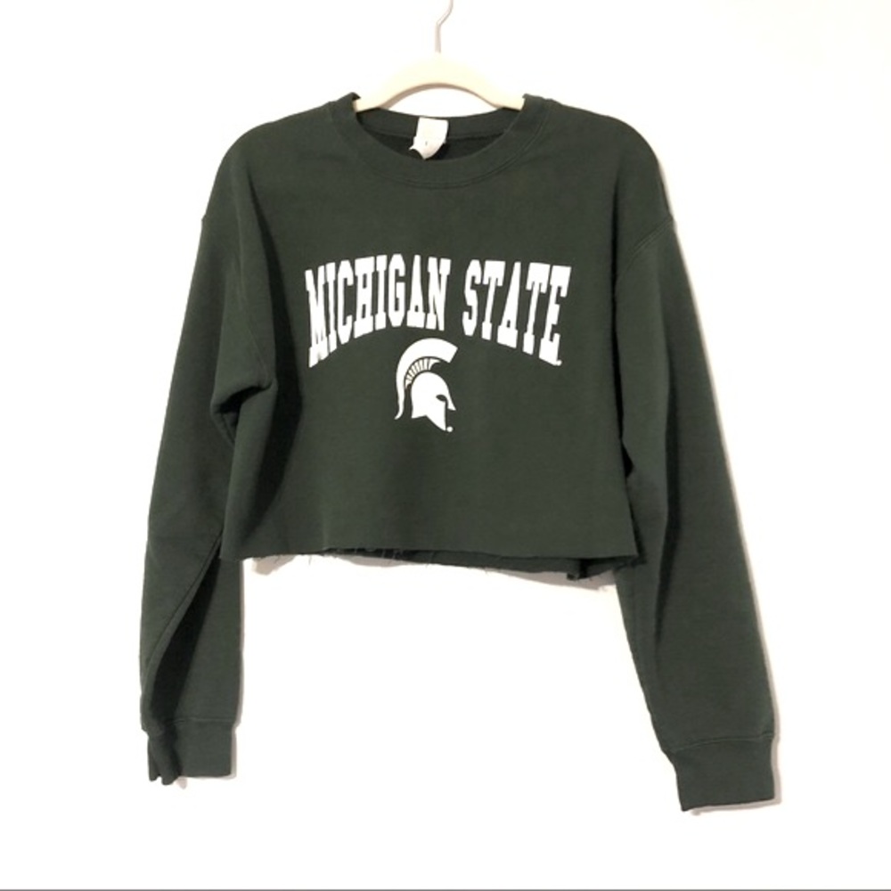 Michigan State Cropped Crew neck